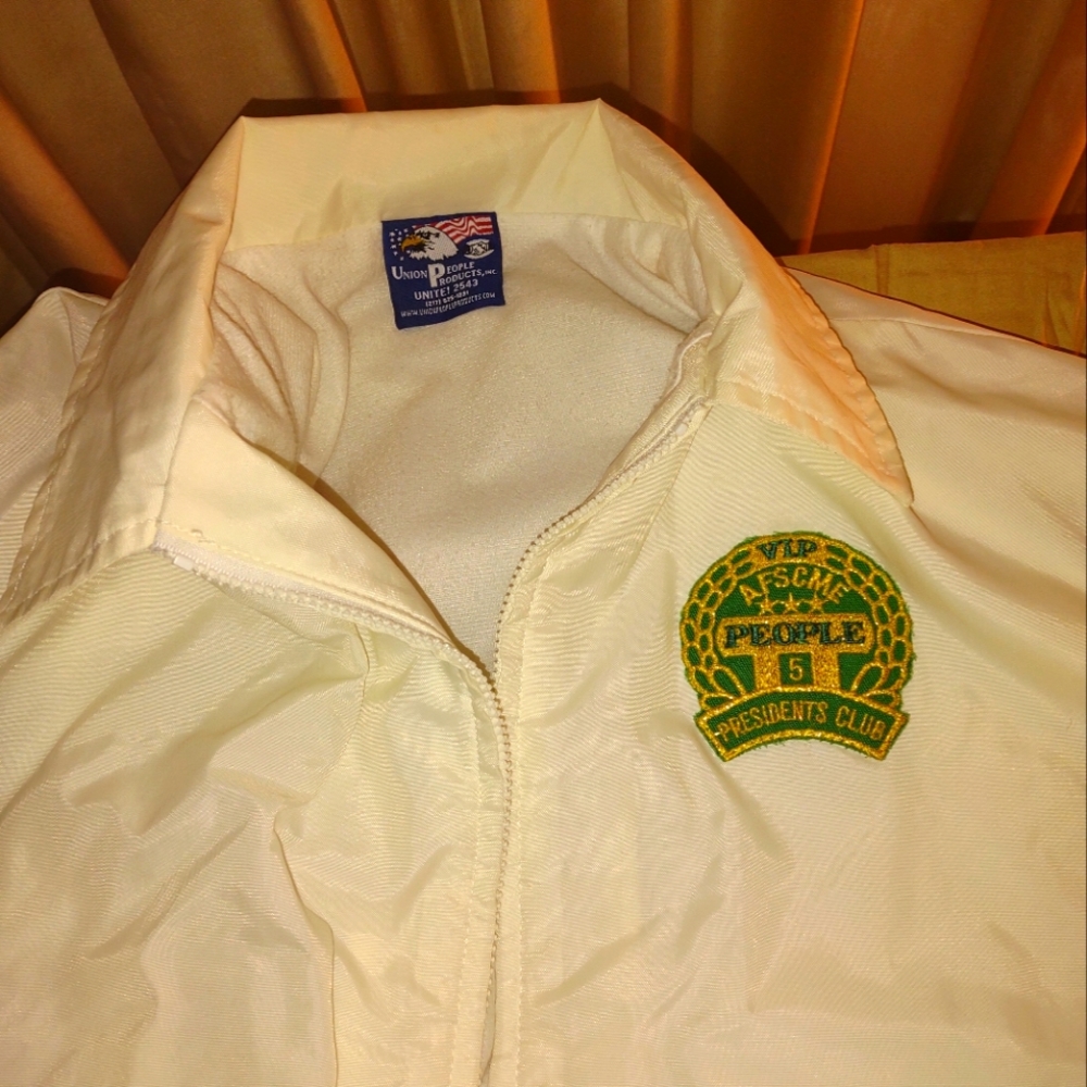 AFSCME Windjammer Jacket Vintage 80s VIP PEOPLE PRESIDENT